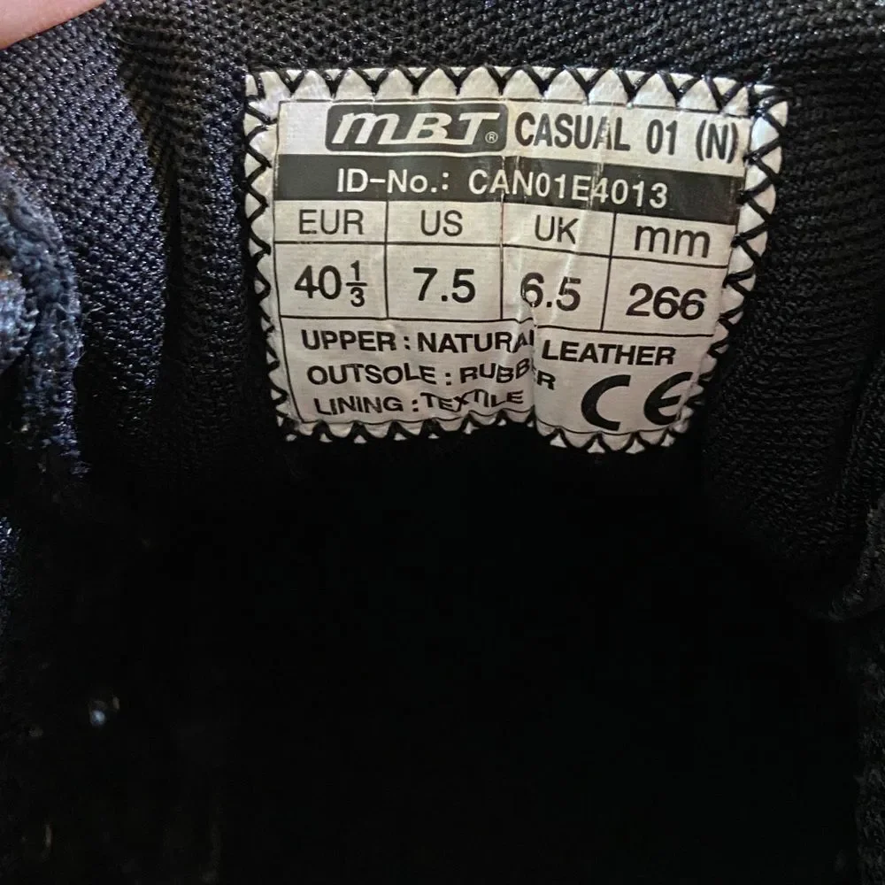 MBT By Swiss Masai Men's Black Lace-Up Sneakers Size 7.5 US